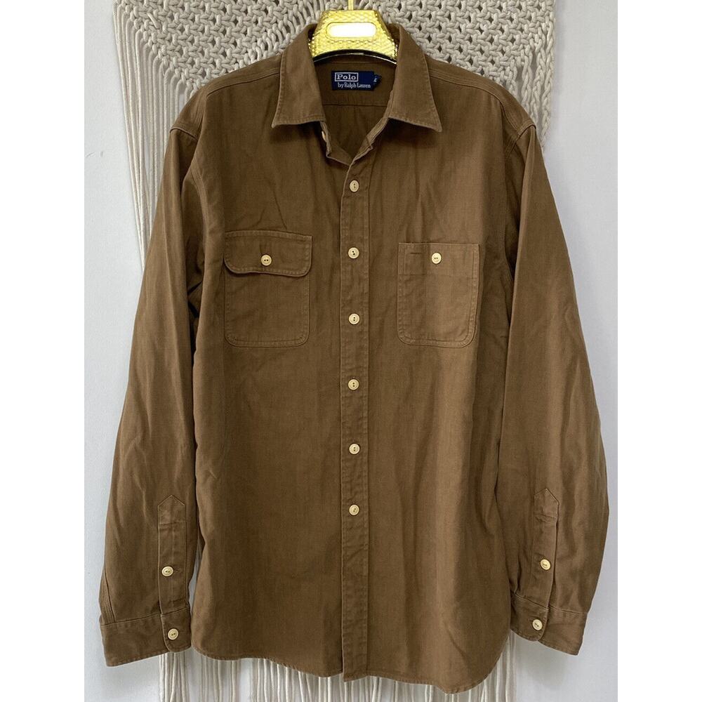 Vintage 90s Polo by Ralph Lauren Men's Button Down Mountaineer Twin Pocket Heavy